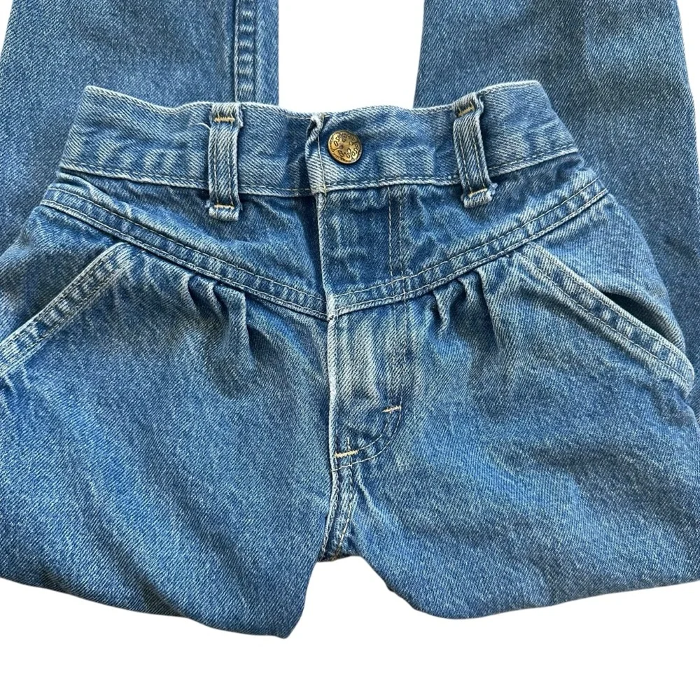 Vintage 80s 90s OshKosh B'Gosh Medium Wash Bare Back Jeans Talon 42 Zipper Sz 4